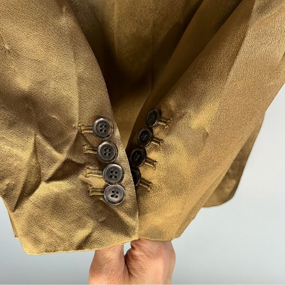 J Crew Womens Green Blazer Sz 4 Two Button  Viscose Silky Preppy Office Career - Picture 9 of 9